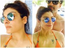 Lockdown में रवीना टंडन ने पति संग बिकिनी में शेयर की हॉट तस्वीर, बिच्छू वाला टैटू भी किया फ्लॉन्ट