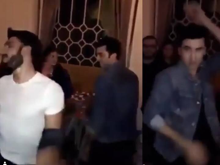 Ranbir Kapoor Ranveer Singh Dancing video viral on Social media deepika Padukone दीपिका पादुकोण के गाने पर रणवीर कपूर और रणवीर सिंह ने किया जबरदस्त डांस, वीडियो वायरल