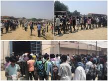 गाज़ियाबाद में प्रवासी मजदूरों को भेजने के लिए किए गए सरकारी इंतजाम में उड़ी सोशल डिस्टेंसिंग की धज्जियां