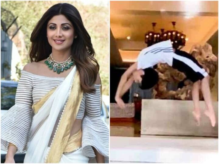 शिल्पा शेट्टी के बेटे ने मारी जबरदस्त बैक फ्लिप, VIDEO देख हैरान रह गए लोग bollywood actress shilpa shetty son viaan back flip video viral on social media शिल्पा शेट्टी के बेटे ने मारी जबरदस्त बैक फ्लिप, VIDEO देख हैरान रह गए लोग