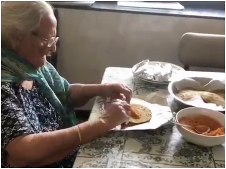 Lockdown 99 year old elderly women doing food pack for migrant laborers video viral Lockdown: 99 साल की बुजुर्ग महिला प्रवासी मजदूरों के लिए कर रही हैं खाना पैक, वीडियो वायरल