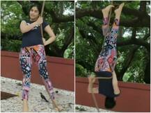 अदा शर्मा ने रस्सी से उल्टा लटककर यूं दिखाया करतब, VIDEO देख दंग रह जाएंगे