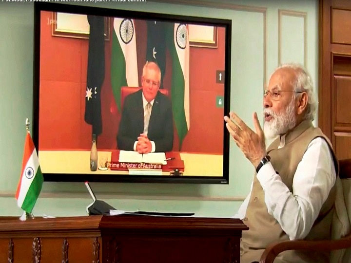 PM Modi holds India-Australia virtual summit with PM Scott Morrison पीएम मोदी ने ऑस्ट्रेलिया के प्रधानमंत्री स्कॉट मॉरिसन से की बात, सपरिवार भारत आने का दिया न्योता