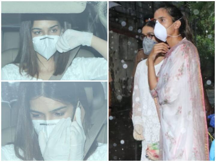 बॉलीवुड अभिनेत्री कृति सेनन और श्रद्धा कपूर अभिनेता सुशांत सिंह राजपूत के अंतिम दर्शन करने के लिए पहुंची. इस दौरान उनकी कुछ तस्वीरें हम आपके लिए लेकर आए हैं. (Photo Credit: Manav Manglani)