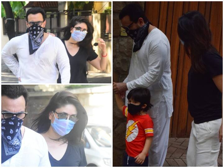 बॉलीवुड अभिनेता सैफ अली खान को हाल ही में पत्नी करीना कपूर खान और बेटे तैमूर के साथ मुंबई में आउटिंग करते स्पॉट किया गया. (Photo Credit: Manav Manglani)