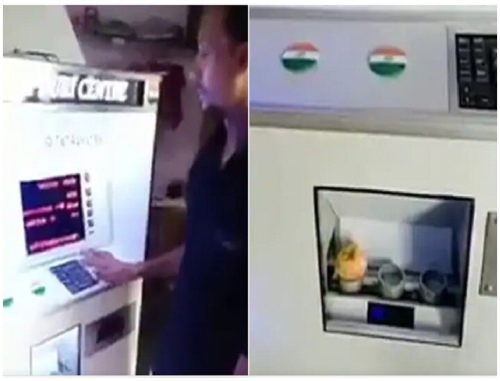 Pani Puri vending machine going viral on internet, watch how it works Viral Video: आप भी देखिए पानी पुरी वाला एटीएम, मशीन ऐसे खिलाती है गोल गप्पे