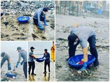 कोरोना वायरस महामारी के बीच रणदीप हुड्डा ने की समुद्र तट की सफाई