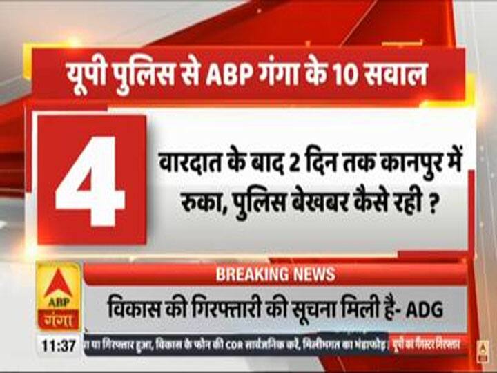 Kanpur Encounter: गैंगस्टर विकास दुबे गिरफ्तार, एबीपी गंगा ने पूछे 10 सवाल