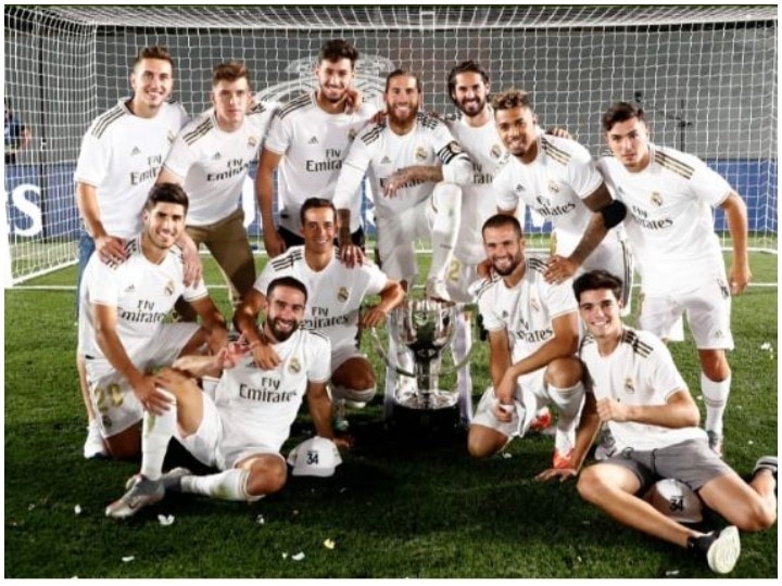 Real Madrid capture Spanish La Liga title, beat Barcelona to win the title with one match remaining ANN रियल मेड्रिड का स्पेनिश ला लीगा खिताब पर कब्ज़ा, एक मैच बाकी रहते ही बार्सिलोना को मात देकर जीत लिया खिताब