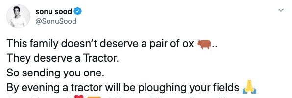 सोनू सूद ने पूरा किया वादा, खेत जोतते किसान बेटियों के घर कुछ ही घंटो में पहुंचाया ट्रैक्टर