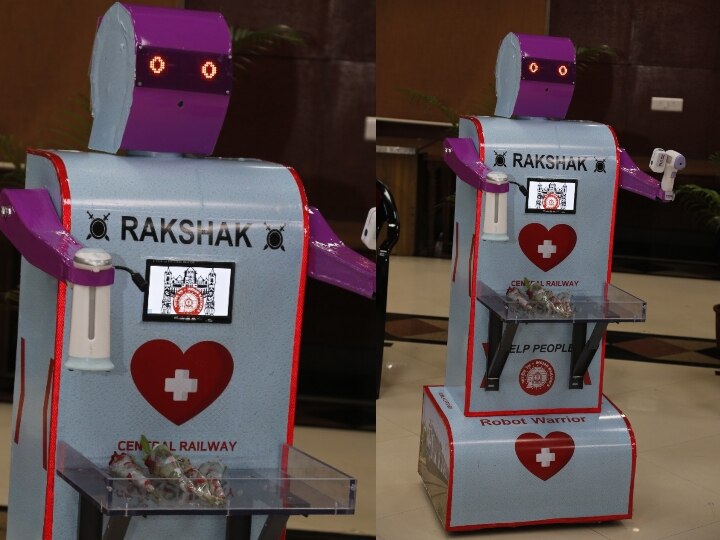 Health Assistant robot Rakshak launched in Mumbai ANN मुंबई: मध्य रेल की डॉक्टर्स के लिए पहल, स्वास्थ्य सहायक रोबोट 'रक्षक' बनाकर अस्पताल को गिफ्ट में दिया