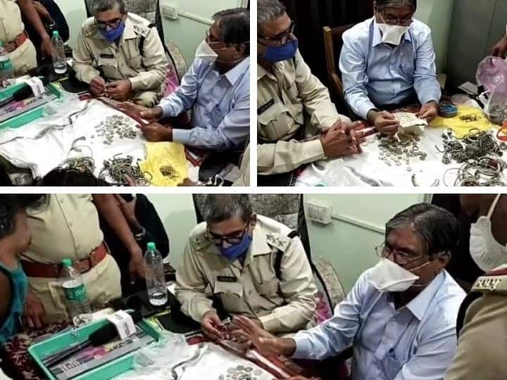 मध्य प्रदेश: उज्जैन में मिला जमीन में गड़ा बेशकीमती खजाना, सोने-चांदी से भरे तीन घड़े बरामद Madhya Pradesh: Precious treasure found in Ujjain, three pots filled with gold and silver recovered ANN मध्य प्रदेश: उज्जैन में मिला जमीन में गड़ा बेशकीमती खजाना, सोने-चांदी से भरे तीन घड़े बरामद