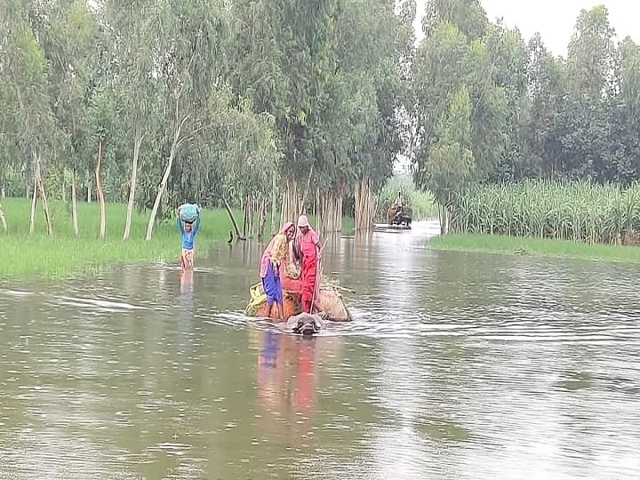 Water level increases of Ganga in Amroha villagers accuse administration ANN अमरोहा में गंगा का बढ़ा जलस्तर, गांव वासियों का प्रशासन पर आरोप