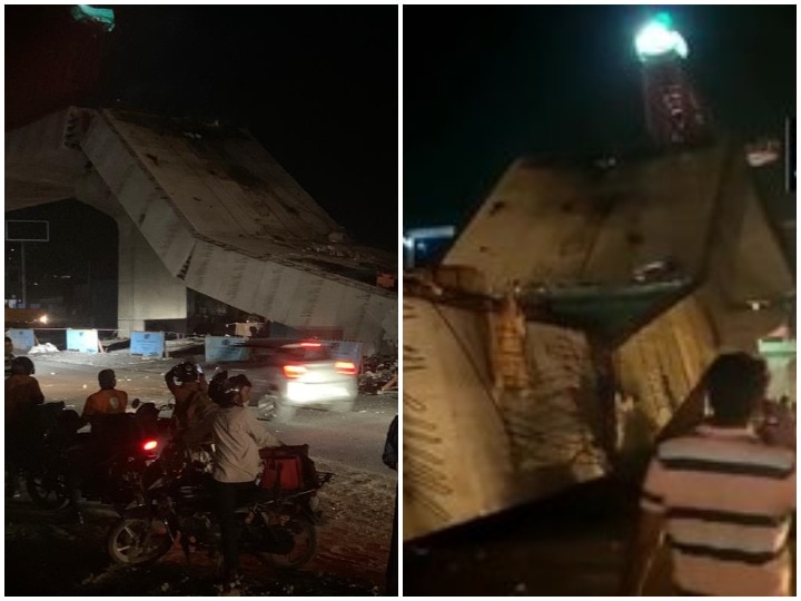 under-construction flyover collapses in Gurugram Sohna Road गुरुग्राम: सोहना रोड पर निर्माणाधीन फ्लाईओवर का एक हिस्सा गिरा, दो घायल मजदूर अस्पताल में भर्ती