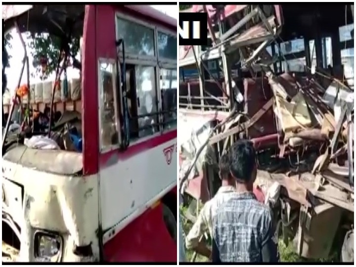 UP Lucknow Two Roadways Buses Collided many dead and injured ANN लखनऊ: दो बसों की आमने-सामने भीषण टक्कर, डेढ़ दर्जन लोग घायल, 6 की मौत