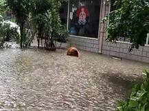 मेरठ में बारिश की वजह से पुलिस थाने में भरा पानी, नजर आए बाढ़ जैसे हालात