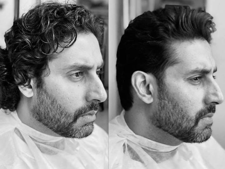 Abhishek Bachchan hair cut shared photo with new look befor after picture अभिषेक बच्चन ने कराया न्यू हेयर कट, फोटो शेयर कर बोले- काम पर वापस जाने का वक्त हो गया है