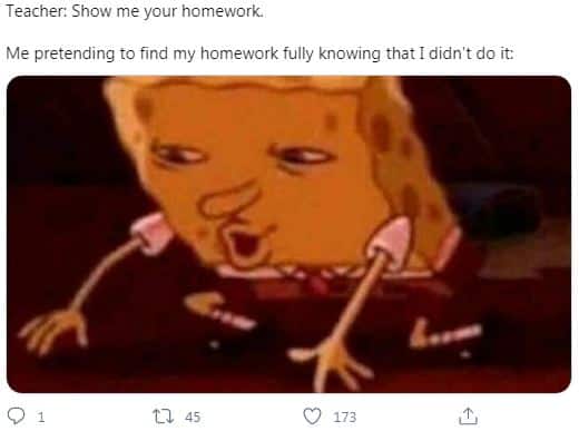 शिक्षक के कक्षा में होमवर्क पूछे जाने पर अकसर बच्चे किस तरह का रिएक्शन देते है, इस पर भी बेहद ही शानदार मीम मीमर्स ने बनाया.