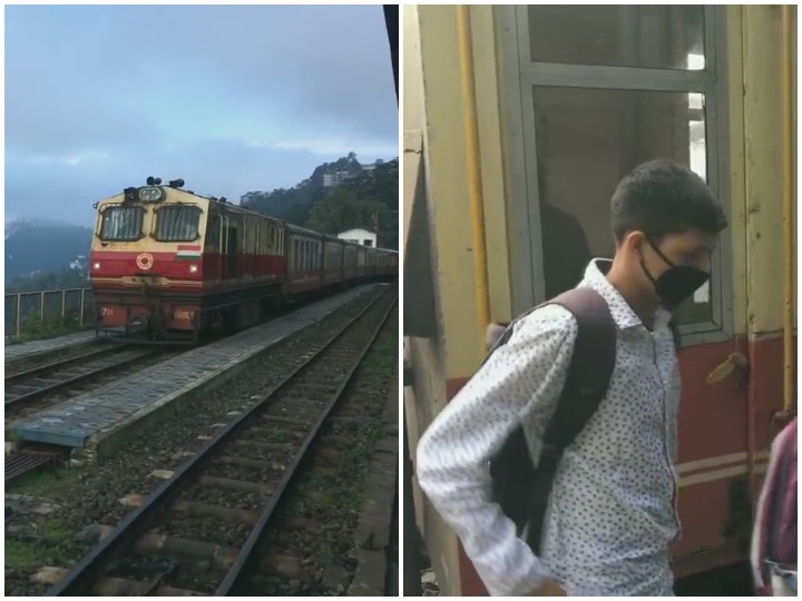 Shimla from Solan via Kalka-Shimla railway line services began today to write NDA exam रेलवे ने शिमला-कालका ट्रैक पर चलाई स्पेशल एग्जाम ट्रेन, सिर्फ 2 लोगों ने यात्रा की