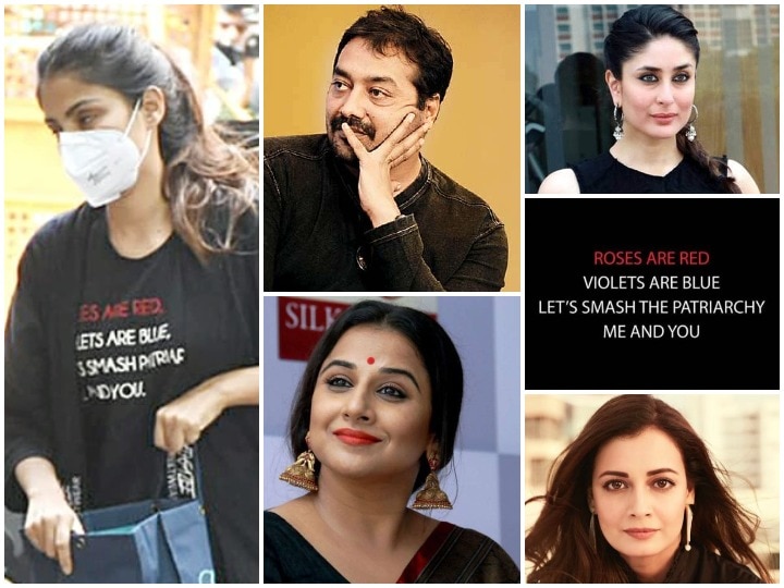 Anurag Kashyap Dia Mirza Vidya Balan celebs in support of rhea chakraborty sharting rhea t shirt slogan goes viral रिया चक्रवर्ती के समर्थन में बॉलीवुड सितारे, गिरफ्तारी के दौरान पहनी टीशर्ट पर लिखे शब्दों से यूं कर रहे हैं सपोर्ट