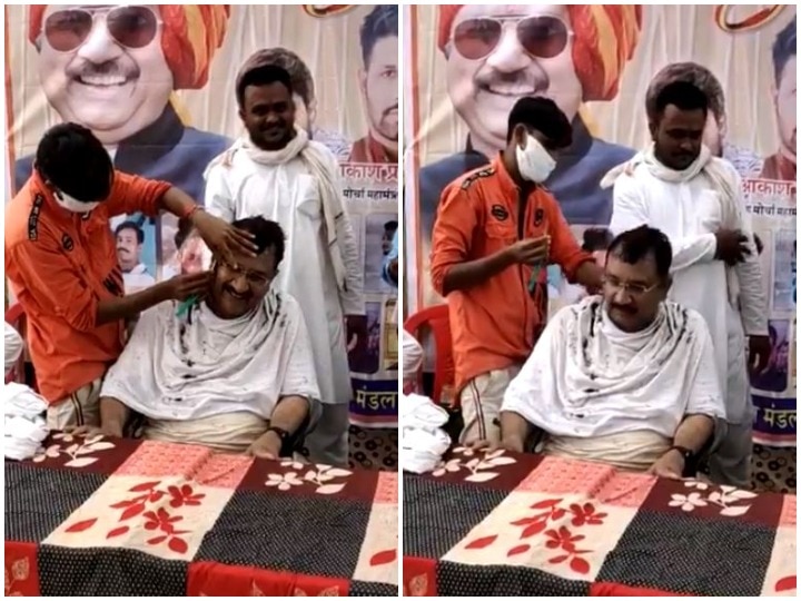 Minister Vijay Shah gave 60 thousand rupees to cut hair and barber on stage to open shop इस मंत्री ने मंच पर कटवाये बाल और नाई को दुकान खोलने के लिए दिए इतने रुपये