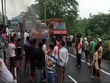 वैशाली: भारत बंद का दिखा असर, कृषि बिल के विरोध में जाप कार्यकर्ताओं ने NH-19 पर किया प्रदर्शन