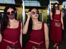 In Pics: अमायरा दस्तूर का एयरपोर्ट लुक आया सामने, मैरून आउटफिट में दिखी एक्ट्रेस की खूबसूरत झलकियां