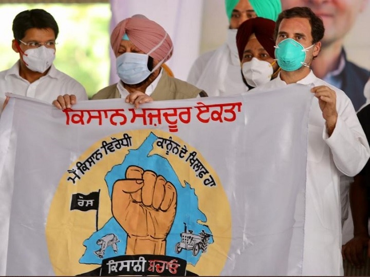 पंजाब: राहुल गांधी बोले- सत्ता में आते ही रद्द करेंगे काले किसान कानून, अंबानी-अडानी चलाते हैं मोदी सरकार rahul gandhi tractor rally in moga punjab, attacks modi government over farm bills