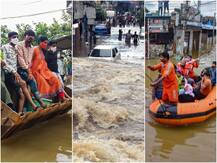 IN PICS: आंध्र प्रदेश और तेलंगाना में भारी बारिश से 'जलप्रलय', पानी में बहने लगी कारें, राहत-बचाव कार्य जारी