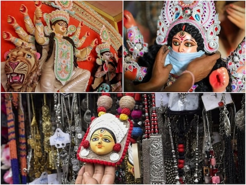 Durga Puja 2020 Photos: कोरोना के बीच धूम धाम से हो रहा है दुर्गा पूजा का आयोजन, देखिए शानदार तस्वीरें