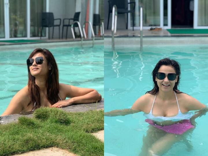 Shweta Tiwari In Blue Bikini Gets Into The Pool Viral On Social Media Shweta Tiwari Photos