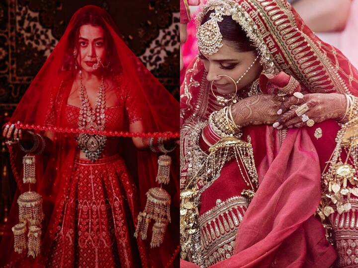  2020 बॉलीवुड के लिए काफी उतार-चढ़ाव भरा रहा लेकिन जाते-जाते ये साल कुछ सौगातें भी देकर जा रहा है. हाल ही में सिंगर नेहा कक्कड़ ने रोहनप्रीत से शादी कर ली है. कोरोना के बीच उनकी शादी के फोटो और वीडियो सोशल मीडिया पर वायरल हो रहे हैं. नेहा का ब्राइडल लुक काफी चर्चा में हैं. उन्होंने डिज़ाइनर फाल्गुनी-शेन और पीकॉक का डिज़ाइन किया हुआ खूबसूरत लाल कलर का लहंगा पहनकर फोटोशूट कराया है. नेहा के इस अंदाज़ की सभी तारीफ कर रहे हैं. इससे पहले भी बॉलीवुड अभिनेत्रियों के ब्राइडल लुक्स बेहद चर्चा में आ चुके हैं. एक नज़र डालते हैं दुल्हन बनीं अभिनेत्रियों के खूबसूरत अंदाज़ पर...