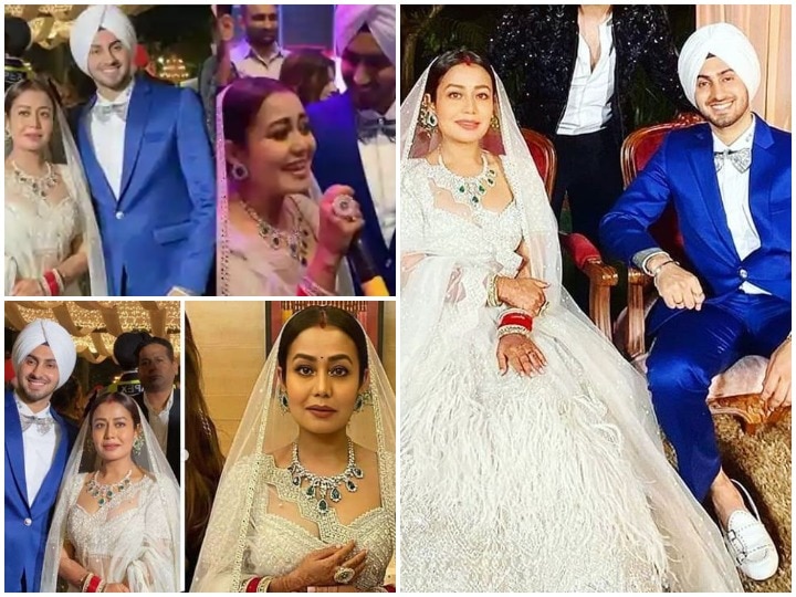Neha kakkar and rohanpreet dance and masti videos and photos from wedding reception neha kakkar reception look नेहा कक्कड़ की वेडिंग रिसेप्शन में हुई खूब मस्ती, जमकर नाचे दूल्हा-दुल्हन, तस्वीरें और वीडियो वायरल
