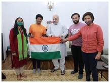 गृह मंत्री अमित शाह ने की युवा पर्वतारोहियों से मुलाकात, जाने कौन हैं मेघा, शोभित और किट्टू सौरभ