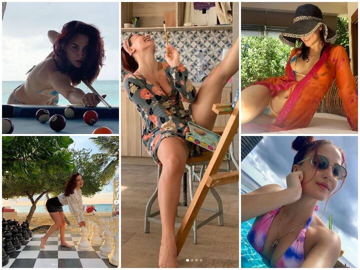 अभिनेत्री एली अवराम इन दिनों मालदीप में छुट्टियां इंजॉय कर रही हैं. ऐसे में उन्होंने सोशल मीडिया पर काफी सारी तस्वीरें पोस्ट की है जो कि काफी तेजी से सोशल मीडिया पर वायरल हो रही हैं.