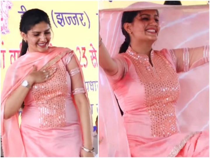 When the fan on stage did a great dance with Sapna Choudhary on teri Aankhya Ka Yo Kajal song, watch video जब स्टेज पर फैन ने दी Sapna Choudhary को डांस में कांटे की टक्कर, तेरी ‘आंख्या का यो काजल’ पर किया ज़बरदस्त डांस