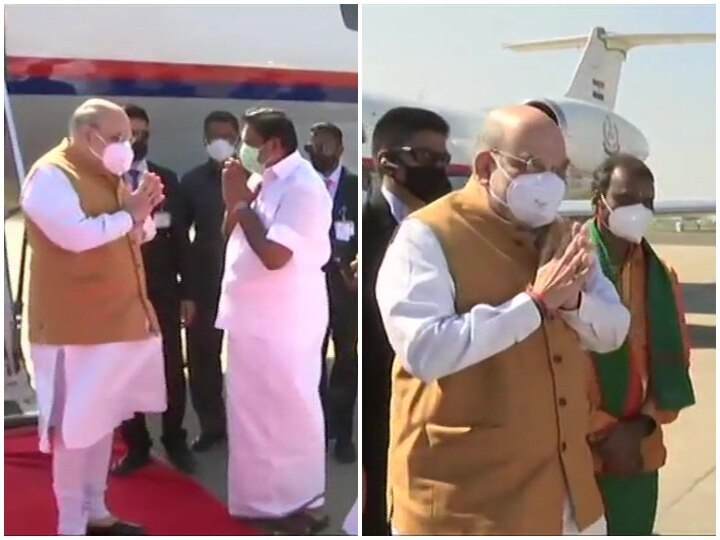 Tamil Nadu: Union Home Minister and BJP leader Amit Shah arrives at Chennai गृह मंत्री अमित शाह चेन्नई पहुंचे, राजनीति में उतरने की तैयारी में जुटे सुपरस्टार रजनीकांत से कर सकते हैं मुलाकात