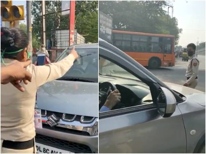 Delhi man drove car on foot of civil defense employee during mask checking ANN दिल्ली: मास्क चेकिंग के दौरान सिविल डिफेंस कर्मचारी के पैर पर शख्स ने चढ़ाई कार, जानें फिर क्या हुआ?