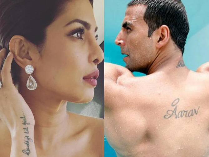 Bollywood Celebs Are Crazy For Tattoos | Priyanka Chopra हों या Akshay Kumar,  देखिए इन सेलेब्स ने कहां-कहां गुदवाये हैं Tattoo