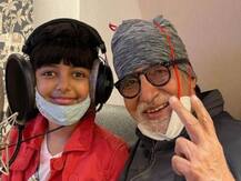 9 साल की आराध्या ने दादा अमिताभ बच्चन के साथ रिकॉर्ड किया गाना, सामने आई फोटो