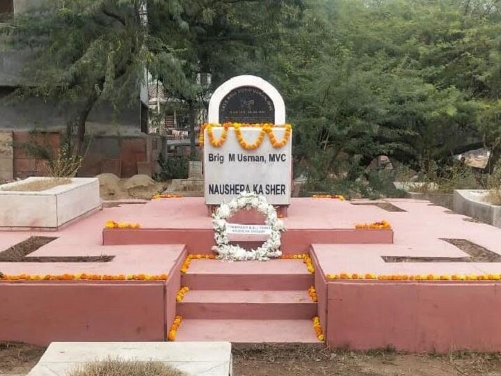The tomb of Brigadier Usman repaired decorated with flowers by soldiers and locals ann भारतीय‌ सेना ने 'नौसेरा के शेर' ब्रिगेडियर उसमान की कब्र की मरम्मत करा कर दिया नया रूप
