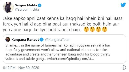 किसान आंदोलन पर Kangana Ranaut की बातें सुन Himanshi Khurana-Sargun Mehta को आया गुस्सा, कहा-शेमलेस