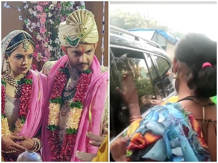 kinnar stops groom aditya narayan car before wedding rituals on road jams traffic for money watch video VIDEO: दूल्हा बने आदित्य नारायण की गाड़ी बीच सड़क पर किन्नरों ने रोकी, कम पैसे मिलने पर कर दी ऐसी हरकत