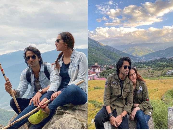 Shaheer Sheikh and Ruchika Kapoor enjoying their honeymoon in Bhutan, see photos हनीमून के लिए भूटान पहुंचे Shaheer Sheikh और Ruchika Kapoor, पहाड़ की चोटी पर क्लिक कराई तस्वीरें