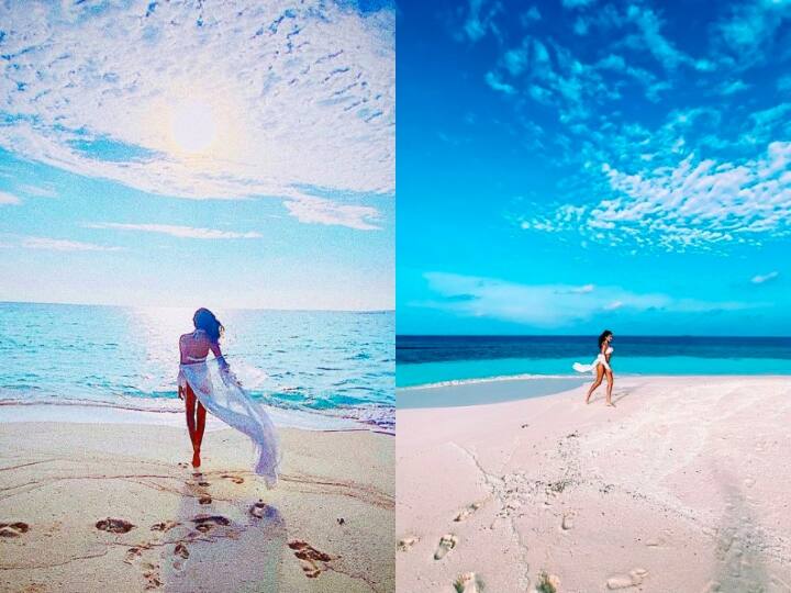 बॉलीवुड अभिनेत्रियों का मालदीव के साथ एक अलग सा कनेक्शन है. जब भी उन्हें मौका मिलता है, वे छुट्टियों एन्जॉय करने निकल पड़ती हैं. सोमवार को तारा सुतारिया ने अपने इंस्टाग्राम हैंडल से अपनी कुछ फोटोज शेयर की. इन फोटोज में तारा मालदीव में एक बीच पर एन्जॉय करती नज़र आ रही हैं. इन फोटोज में तारा हॉट और ग्लैमरस लुक दे रही हैं. बता दें कि इन फोटोज में दिख रहा नील रंग का आसमान भी काफी सुंदर दिखाई दे रहा है. बीच पर एन्जॉय करतीं तारा सफ़ेद रंग की बिकिनी में दिख रही हैं.