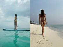 इस बार नीले समंदर में व्हाइट बिकीनी पहने नज़र आईं Disha Patani, फैंस बोले - कोई AC चला दो यार