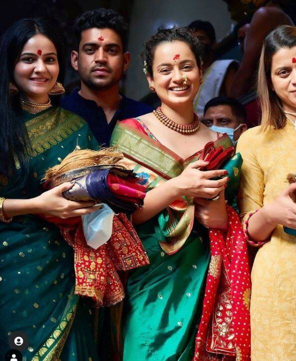  दरअसल, शादी के बाद कंगना पहली बार अपने भाई और भाभी को यहां दर्शन कराने के लिए लेकर आई थीं. 