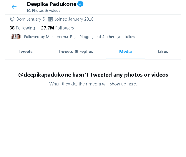 Deepika Padukone का इंस्टाग्राम, फेसबुक और ट्विटर हुआ खाली, नहीं दिख रहा एक भी पोस्ट