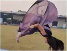 Viral Video: लड़की ने साड़ी में किया गजब का स्टंट, Video वायरल
