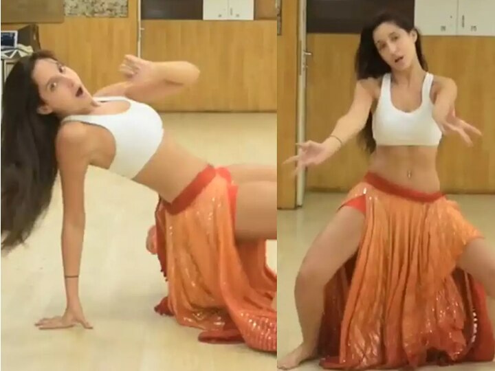 Nora Fatehi dancing with belly dancing to Saki-saki song, watch video Nora Fatehi 'Saaki-Saaki' गाने पर आग के साथ बेली डांस करती हुई आई नज़र, देखें Video